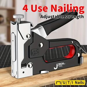 Temu Durable 4 In 1 Multifunctional Tool: Carbon Steel Semi-automatic Nail Gun, Perfect For Diy Home Decoration, Camping, And Industrial Use - Battery Free And Essential 3 Piece Set