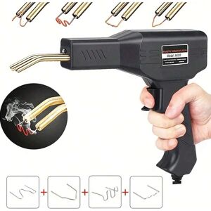 SHEIN 50W Black Welding Machine EU Plastic Welding Gun With 4 Kind Of Nails Car Bumper Repair Cracking Tool Garage Nailer PVC Machine Black Black wither 200pcs,Black with 400pcs,Black with 800pcs