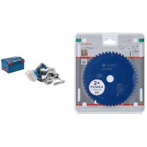 Bosch Professional 18 V Cordless Circular Saw GKS 18 V - 57 G (Blade Ø: 165 mm, Cutting Depth: 57 mm, w/o Batteries and Charger, L - Boxx) + Circular Saw Blade (for Wood, 165 x 20 x 1.5 mm, 48 Teeth)