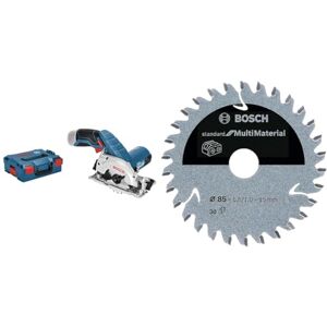 Bosch Professional 12V System GKS 12V-26 Cordless Circular Saw (Blade Diameter: 85 mm, excluding Batteries & Charger) + Standard Blade for Multi Material (85 x 15 x 1.5 mm, 30 Teeth, Accessories)