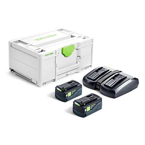 Festool Energy Set SYS 18V 2x5.0/TCL 6 Duo with 2x Battery Packs BP 18 Li 5.0 ASI + Quick Charger TCL 6 Duo + Systainer SYS3 M 187
