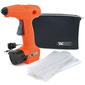 Tacwise 1560 H12-7 Cordless 12V Hot Glue Gun with 30 Glue Sticks and Neoprene Storage Bag, Orange