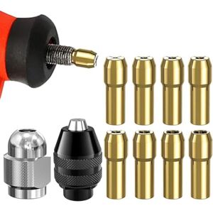 Ziurmut Drill Chuck, Electric Drill Bit Collet, Mini Lathe Tool for Drilling Machines, Drill Chuck Conversion Tool Collet Chuck Drill Keyless Bit Set Quick Change Adapter Converter