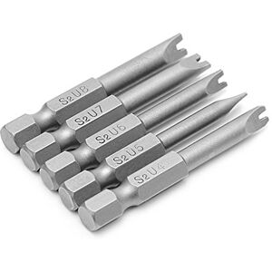 jebyltd 5 Pcs 1/4 Inch U Shaped Screwdriver Bits Tools 50mm Length U4-U8 Screwdriver Bits Drill Screwdriver Bits Long Screwdriver Bits for Drill Screwdriver Bits Screwdriver