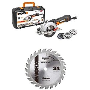 WORX WX439 500W 120mm Worxsaw Compact Circular Saw + WORX WA5046 WORXSAW 120 mm 24T TCT Blade