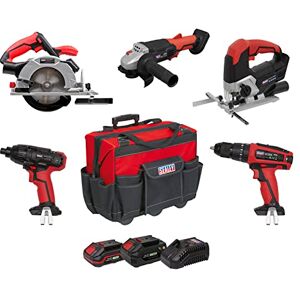 Sealey, 5 x 20V SV20 Series Cordless 5 Tool Combo Kit - 2 Batteries - CP20VCOMBO13