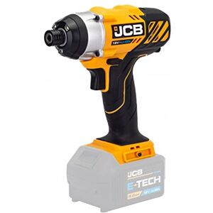 JCB 18V Cordless Impact Driver, Bare Unit, Powerful 150Nm Torque, 1/4" Hex Quick Change Chuck, Rubber Grip Overmould, Belt Clip & LED Light, 3 Year Warranty