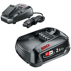 Bosch Home and Garden Battery Pack PBA 18V (battery 2.5 Ah W-B, 18 Volt System, in carton packaging) & Home and Garden Charger AL 1830 CV (18 Volt System, in carton packaging)