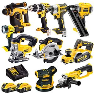 Dewalt 18V 10 Piece Power Tool Kit DCN692,DCD796,DCF887,DCS331,DCH253,DCS391,DCP580,DCG412,DCW210,DCL040 with 2 x 5.0Ah Batteries & DCB115 Charger T4TKIT-973