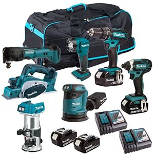 Makita 18V T4T7054PT 7 Piece Cordless Power Tool Kit 4 x 5.0Ah Batteries with Charger- Tool Set -Monster Power Tool Kit -Combo Kit -18V Cordless Power Tool Kits -Combo Kits -Makita kit