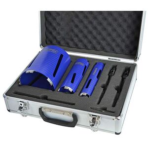 Faithfull FAIDCKIT7 7 Piece Diamond Core Drill Kit in Case. Includes: 38, 52 & 117mm Cores