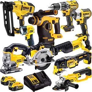 Dewalt 18V 10 Piece Power Tool Kit DCN660,DCD796,DCF887,DCH253,DCS355,DCS380,DCS391,DCS331,DCG412,DCL040 with 2 x 5.0Ah DCB184 Batteries + DCB115 Charger T4TKIT-934