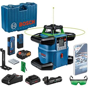 Bosch Professional 18V System Rotary Laser Level GRL 650 CHVG (Green Laser, Exterior Levelling, 1x Battery 18V 4,0 Ah + Charger, w/App Function, Working Range: up to 650m, in Carrying case)