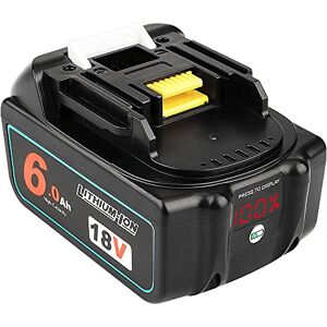 QUPERR 18V 6.0Ah Li-ion Replacement Batteries with Indicator (LED Display) Compatible with Makita 18V Battery BL1850 BL1850B BL1840 BL1830 BL1830B BL1860 BL1840B BL1845 BL1815 632B77 LXT