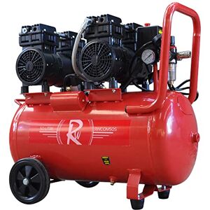 RocwooD Air Compressor Electric 50L Litre 2HP 1500w Portable 8bar 116psi 11CFM 5 Piece Accessories Kit Workshop Garage 230v 3 Pin 13amp UK Plug Red Low Noise 39kg