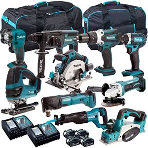 Makita 18V Li-ion 10 Piece Cordless Power Tool Kit with 4 x 5.0Ah Batteries & Charger in Bag T4TKIT-316- Monster Power Tool Kit- Combo Kit- 18V Cordless Power Tool Kits- Mega Power Tool- Makita kit