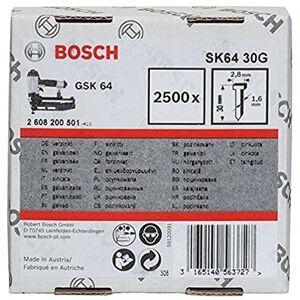 Bosch Professional 2500x Finish Nails SK64 25G (1.6/16 g, 2.8x1.45x30 mm, Galvanised, Accessories for Nail Guns, Pneumatic Nailers)