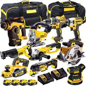 Dewalt 18V Li-Ion 10 Piece Cordless Power Tool Kit with 4 x 5.0Ah Batteries & 2 x Charger T4TKIT-12845- Monster Power Tool Kit- Combo Kit- 18V Cordless Power Tool Kits- Mega Power Tool- Dewalt kit