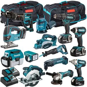 Generic Makita 18V 13 Piece Cordless Power Tool Kit with 4 x 5.0Ah Batteries, Chargers & Bags T4TKIT-1230- Tool Set - Monster Power Tool Kit - Combo Kit - 18V Cordless Power Tool Kits -combo kits - Makita kit