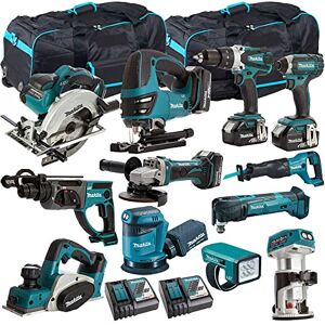 Makita 18V Li-ion 12 Piece Cordless Power Tool Kit 4 x 5Ah Batteries & Charger MAKDEAL-87M- Tool Set - Monster Power Tool Kit - Combo Kit - 18V Cordless Power Tool Kits - Combo Kits - Makita kit