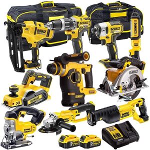 DeWalt DCKT4T10BP2 18V XR 10 Piece with 2 x 5.0Ah Li-ion Battery & Charger, Yellow