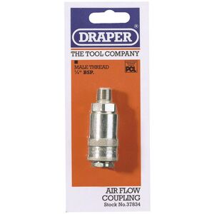 Draper 37834 1/4" Male Thread Pcl Tapered Airflow Coupling