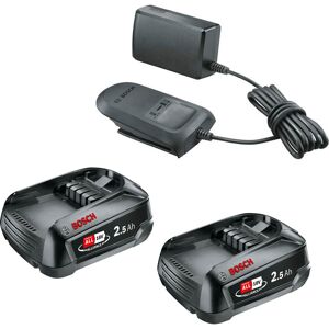 Bosch Home and Garden Bosch Genuine GREEN P4A 18v Cordless Li-ion Twin Battery Pack 2.5ah and Standard Charger 2.5ah