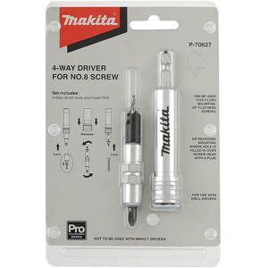 Makita Professional 4 Way Drill and Screwdriver Bit Size 8