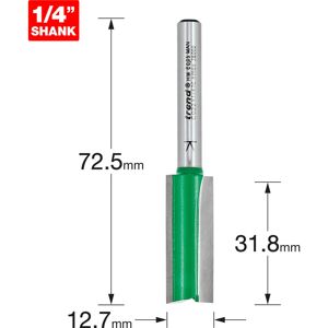 Trend CRAFTPRO Two Flute Straight Router Cutter 12.7mm 31.8mm 1/4"