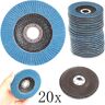 Unbranded 20 x Flap Discs 125mm 40 60 80 120 Grit Grinding Wheels Discs 4.5" Mix