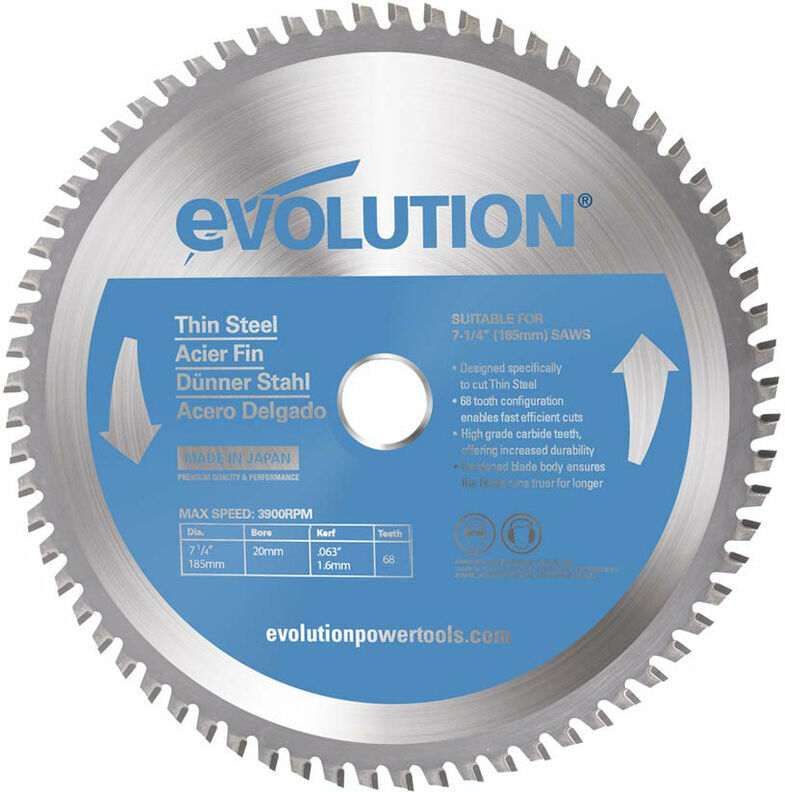 EVOLUTION POWER TOOLS Evolution 185mm Thin Steel Blade 68T