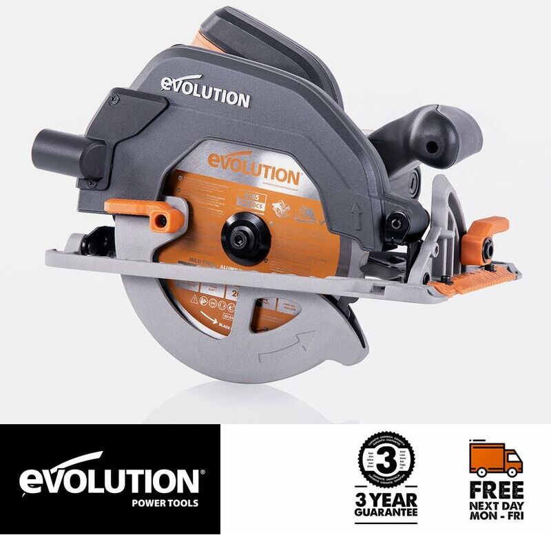 EVOLUTION POWER TOOLS Evolution R185CCS 185mm Circular Saw with TCT Multi-Material Cutting Blade (110V)