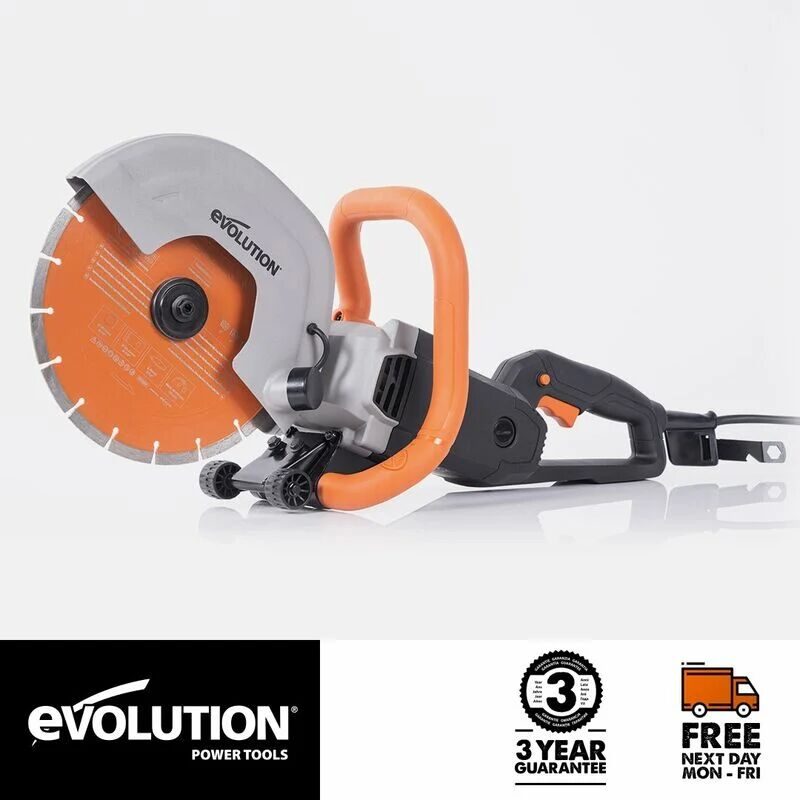 EVOLUTION POWER TOOLS Evolution R255DCT 255mm 10 Electric Disc Cutter Concrete Saw with Premium Diamond Blade (110V)