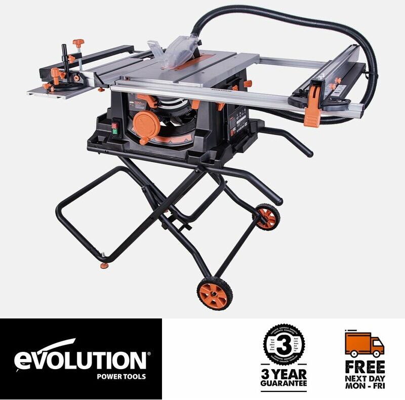 Evolution Power Tools - Evolution RAGE5-S 255mm Table Saw With tct Multi-Material Cutting Blade (110V)