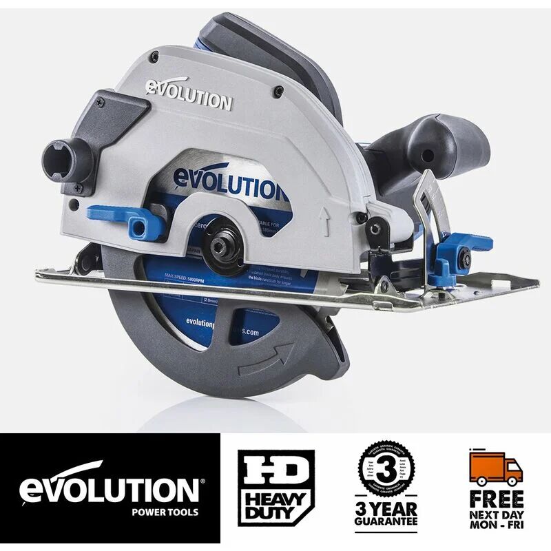 Evolution Power Tools - Evolution S185CCSL 185mm Circular Saw with tct Mild Steel Cutting Blade (230V)