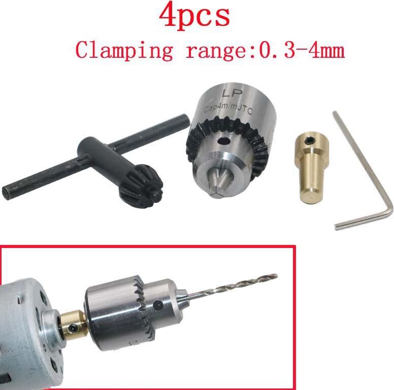 Power tools Chucks Taper Micro With Clamp Motor 4 Key 0.3-4mm Pcs/Set Small Electric Grinder Chuck Drill Chuck Caudal Aperture 3.17mm