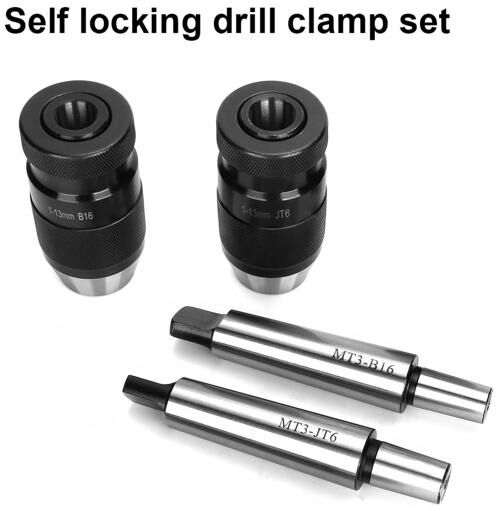 Power Tool 1-13mm JT6/B16 Carbon Steel Self-locking Keyless Drill Chuck MT3 Connecting Rod