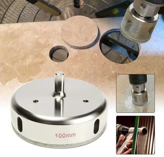 Power Tool 100mm Diamond Coated Drill Bit Hole Saw Cutter Glass Tile Ceramic Marble