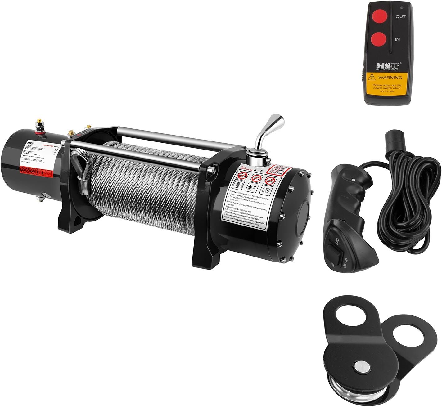 MSW Electric Winch - 4.310 kg - 9,500 lbs - Incl. Pulley PROPULLATOR 9500-A