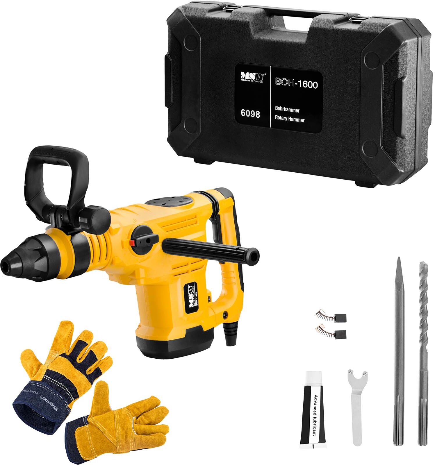 MSW Rotary Hammer Set BOH-1600-SET - Work gloves - 1,600 W