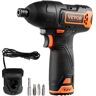 VEVOR Cordless Impact Driver, 12V 7Nm 1000in-lbs High Torque, Electric Impact Driver Set with LED Light, Battery, Charger, Magnetic Connector, Bits, and Tool Bag, for Screw Fastening and Loosening