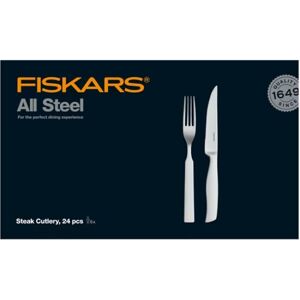 Fiskars Steakbesteck »All Steel Steak Besteck-Set, 24-teilig« silberfarben Größe