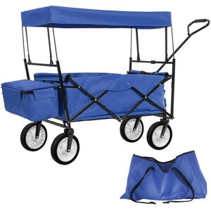 tectake Faltbarer Bollerwagen mit Tragetasche Belastbarkeit 80kg - blau