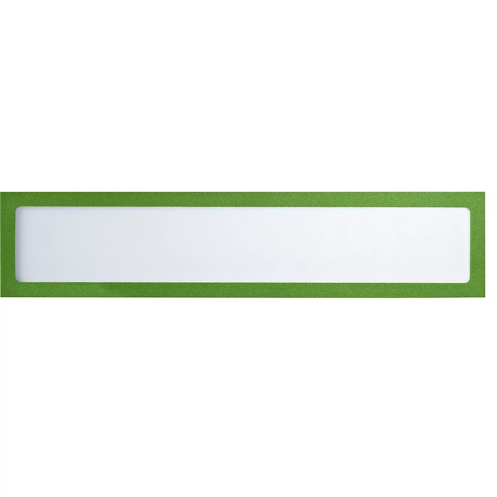 EUROKRAFTbasic Magnetische Infotasche für Überschriften, DIN A4 quer / DIN A3 hoch, 312 x 60 mm Rahmen grün, VE 10 Stk
