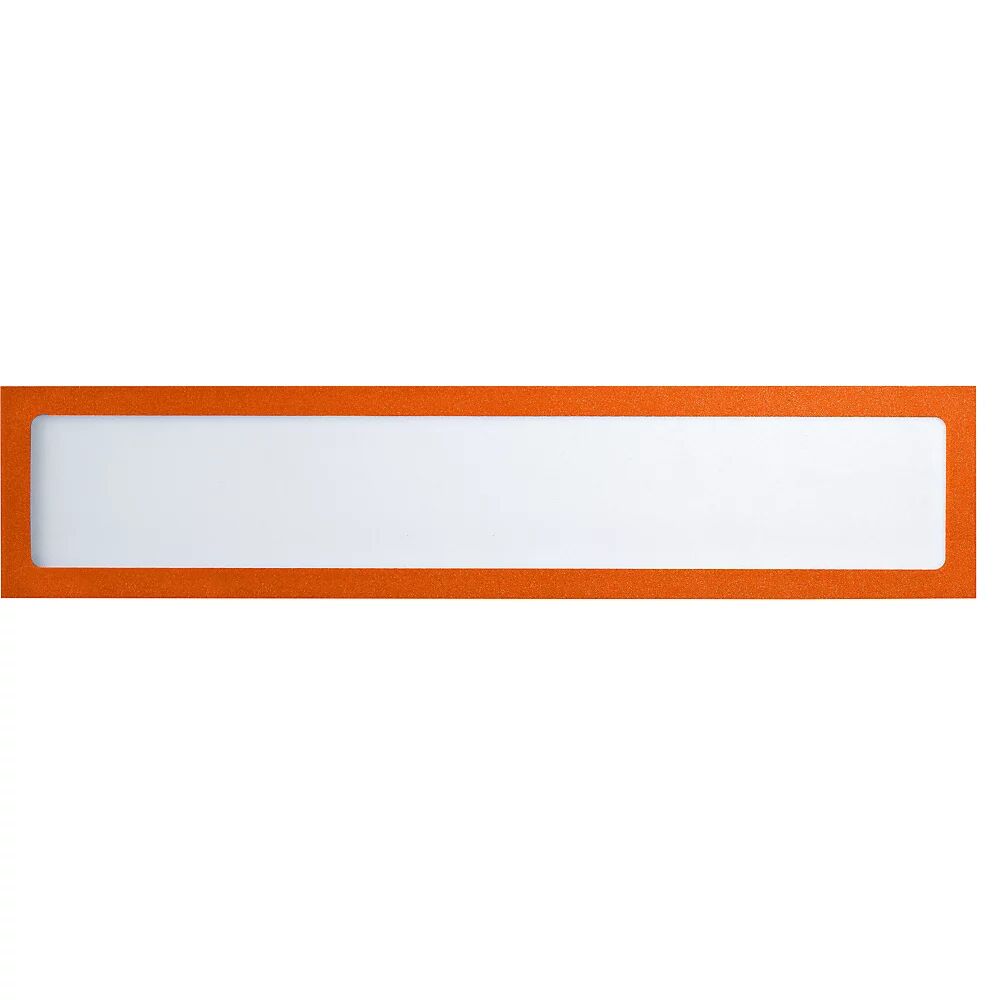 EUROKRAFTbasic Magnetische Infotasche für Überschriften, DIN A4 quer / DIN A3 hoch, 312 x 60 mm Rahmen orange, VE 10 Stk