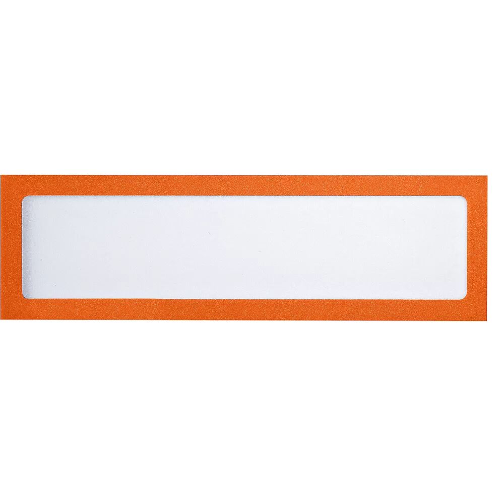 EUROKRAFTbasic Magnetische Infotasche für Überschriften, DIN A4 hoch / DIN A5 quer, 225 x 60 mm Rahmen orange, VE 10 Stk