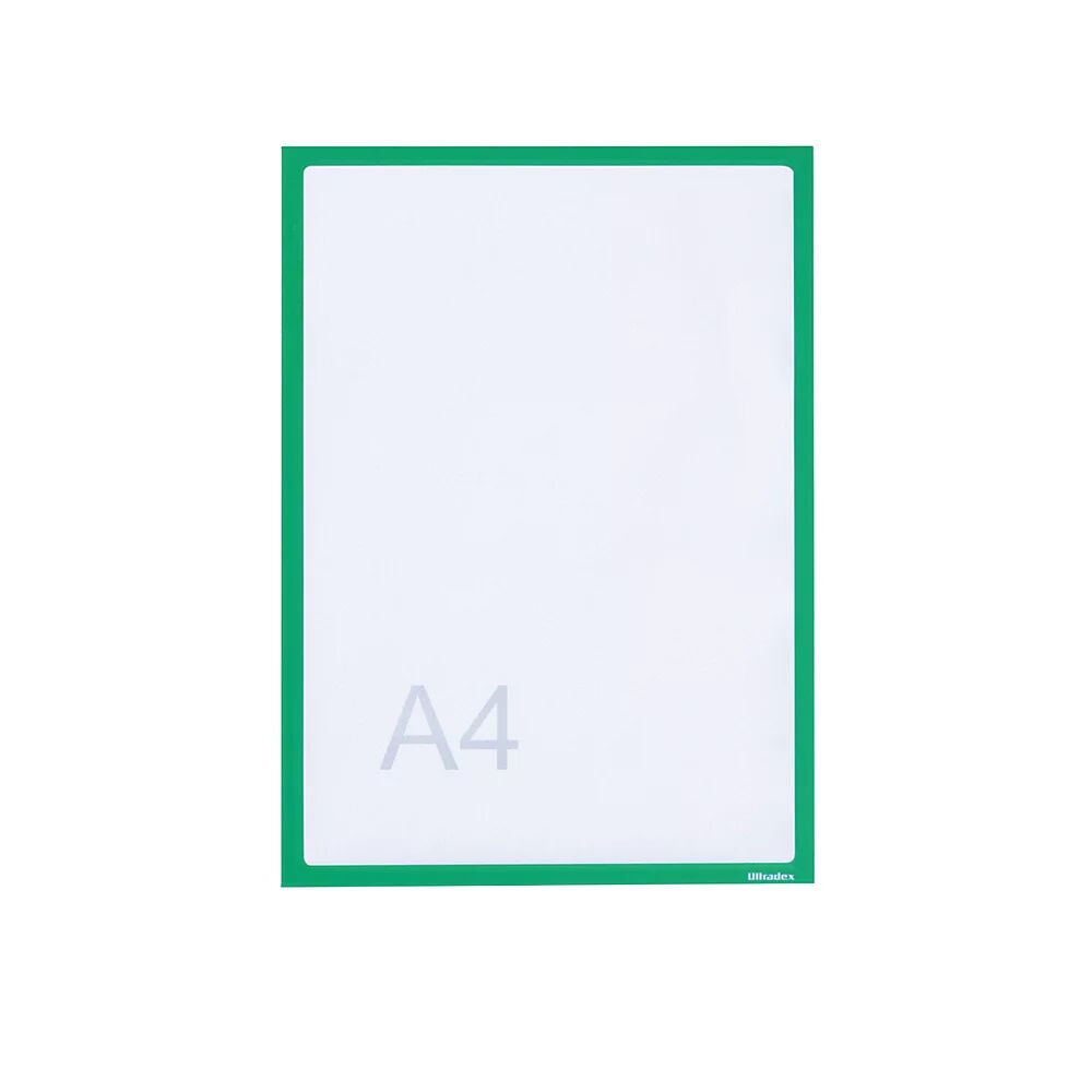 Infotaschen für Adhäsionshaftung DIN A4, BxH 225 x 312 mm Rahmen grün, VE 25 Stk