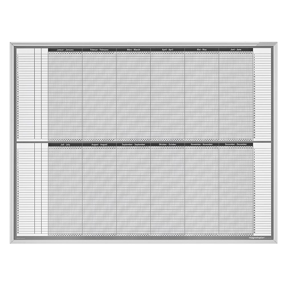 magnetoplan Personal- und Projektplaner-Set für 35 Mitarbeiter oder Projekte BxH 1200 x 900 mm