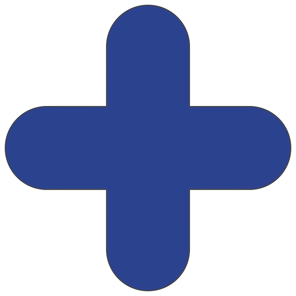 PVC-Bodenmarkierungen Kreuz-Form, VE 10 Stk blau
