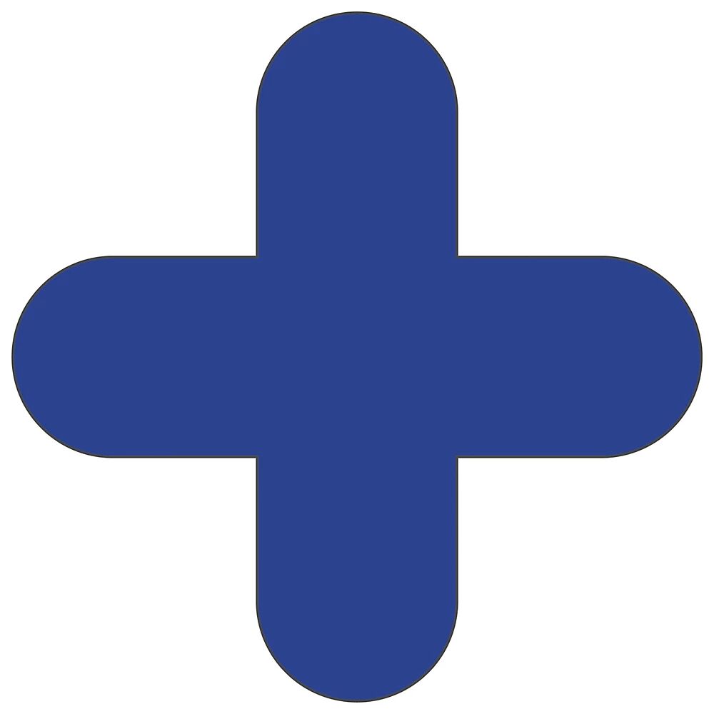 PVC-Bodenmarkierungen Kreuz-Form, VE 50 Stk blau